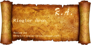 Riegler Áron névjegykártya